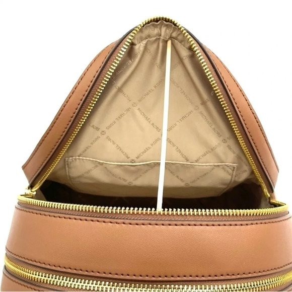 Michael Kors Jaycee Medium Zip Packet Backpack Vanilla/Brown - Picture 6 of 11